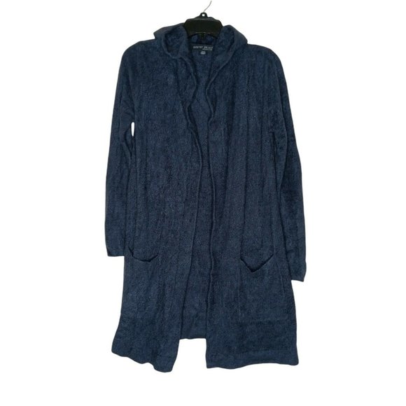 Barefoot Dreams Sweaters - BAREFOOT DREAMS Cozychic Lite Coastal Hooded Cardigan Indigo Blue XS/S